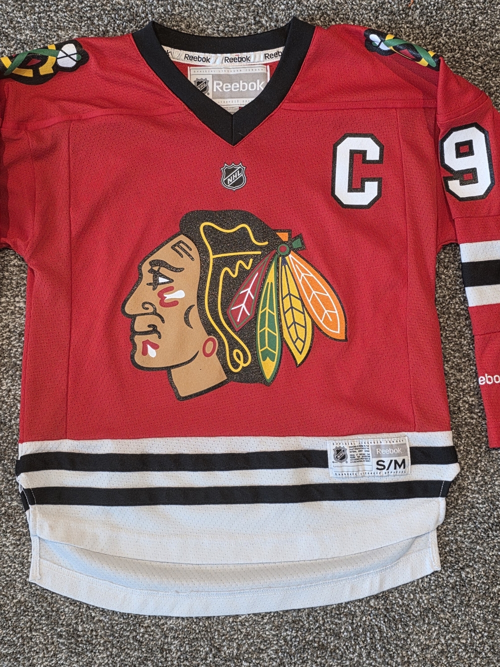 Reebok Red Chicago Blackhawks Jersey with Multicolor Logo